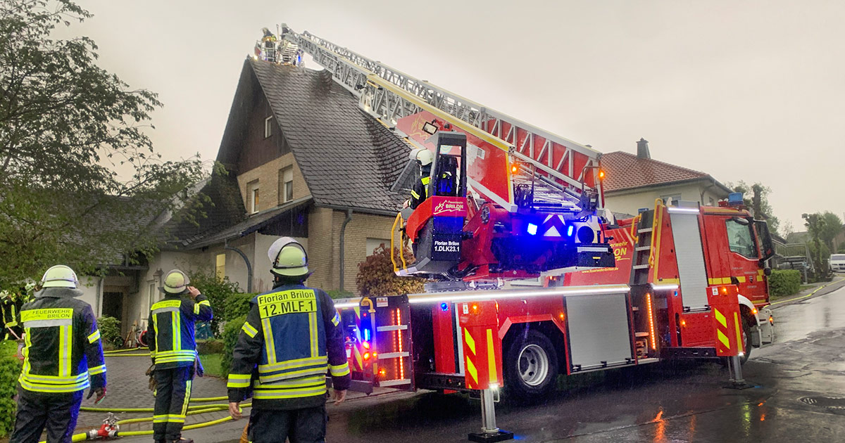 Dachstuhlbrand in Madfeld