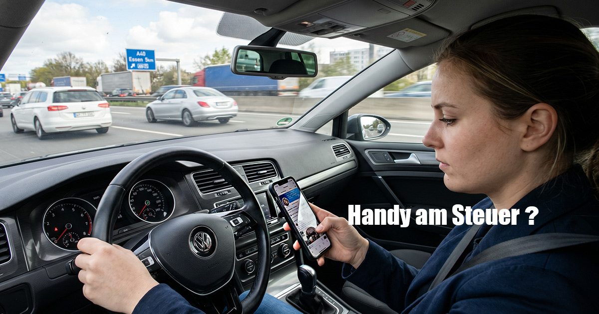 Handy am Steuer Grosse Gefahr