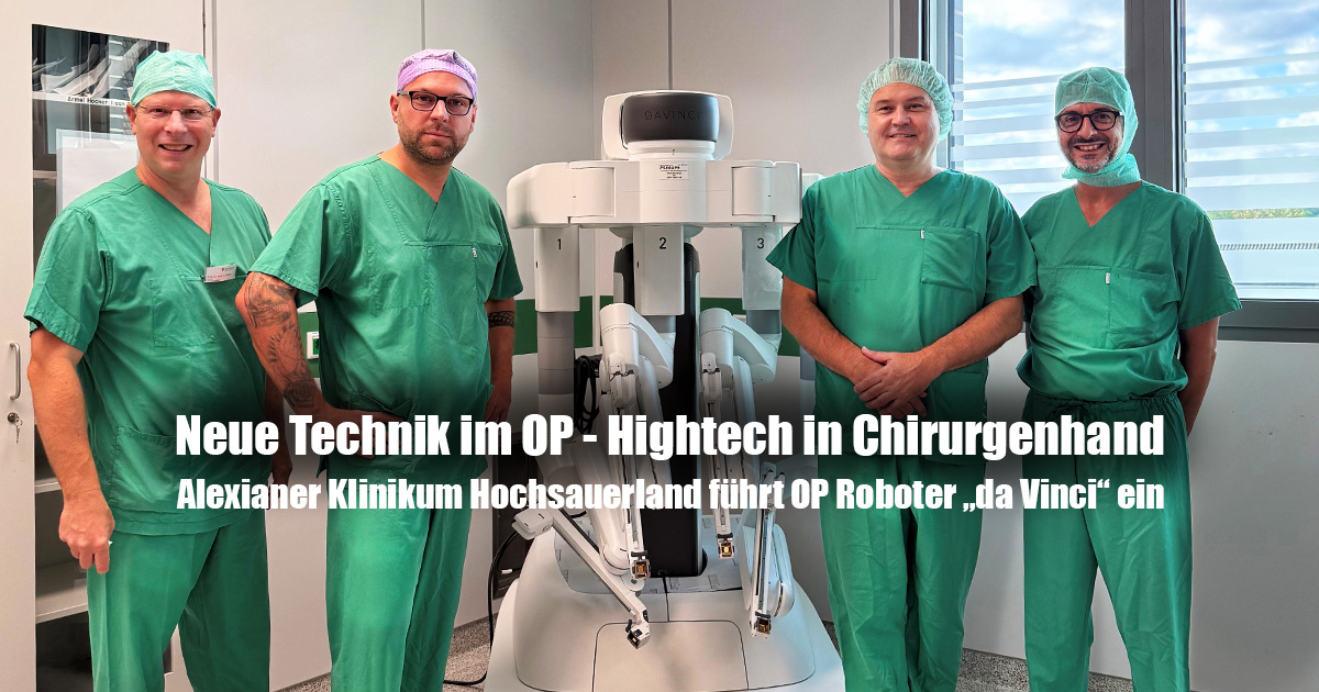 Alexianer Klinikum Hochsauerland fuehrt OP Roboter „da Vinci ein