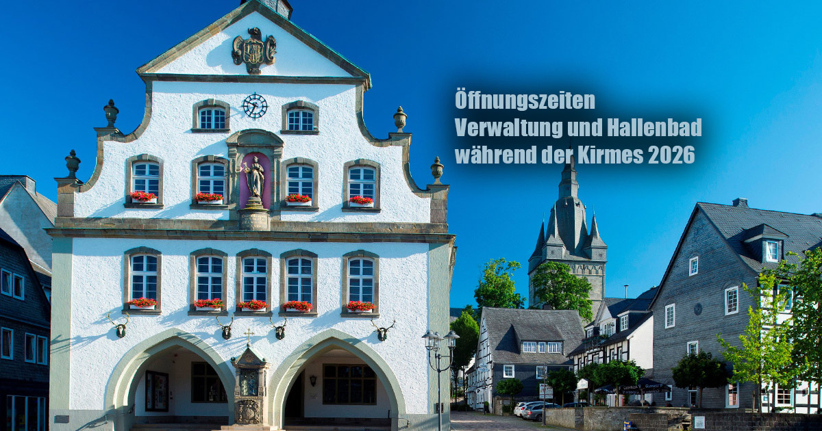 Öffnungszeiten Verwaltung und Hallenbad während der Kirmes 6 Brilon Kirmes Oeffnungszeiten Verwaltung und Hallenbad
