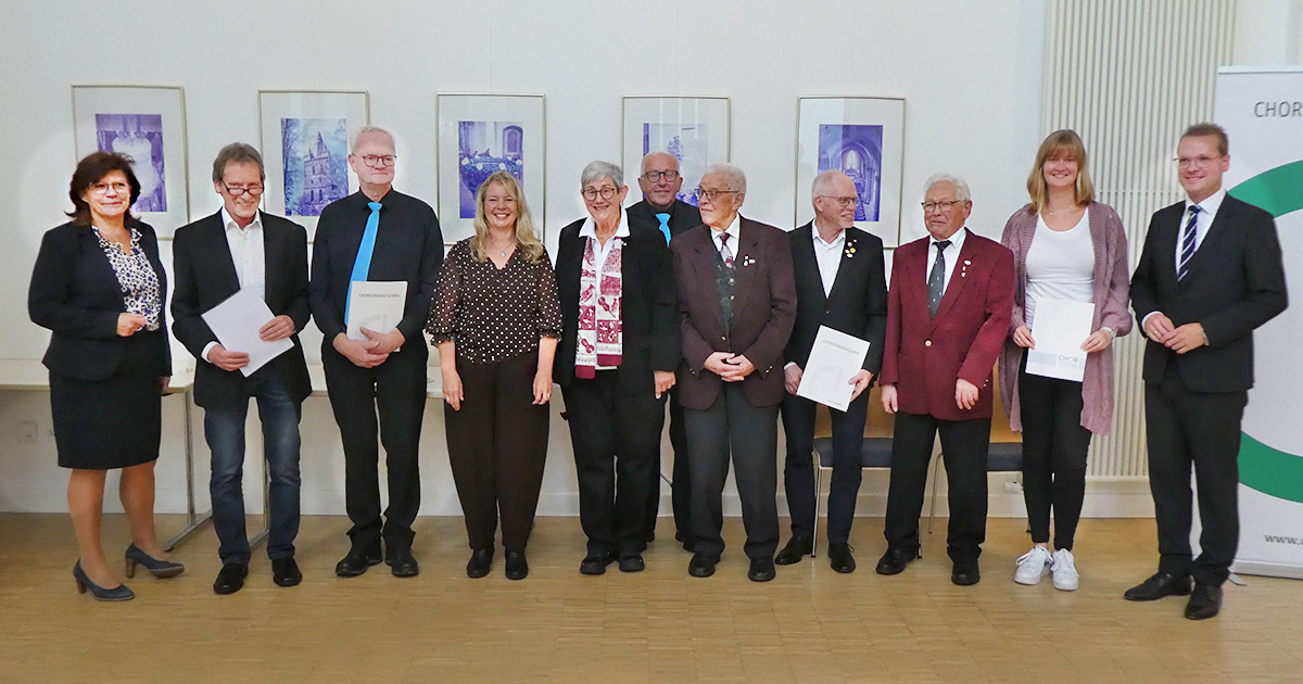 ChorVerband Altkreis Brilon dankt seinen Mitgliedern fuer langjaehriges Engagement