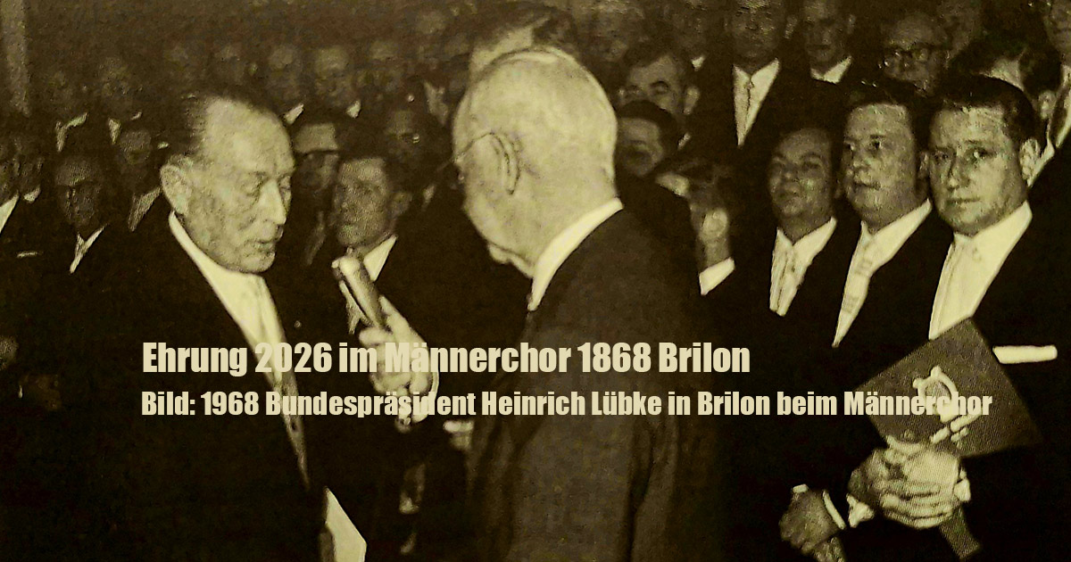 Ehrung 2026 im Maennerchor 1868 Brilon