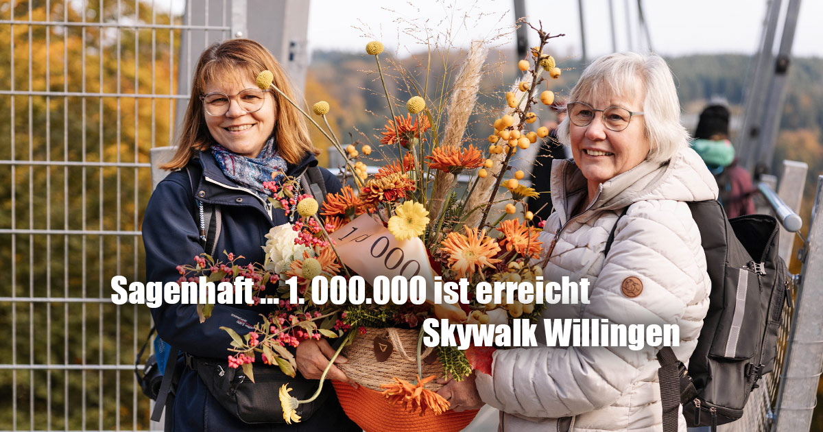 millionste Besucherin auf dem Skywalk Willingen